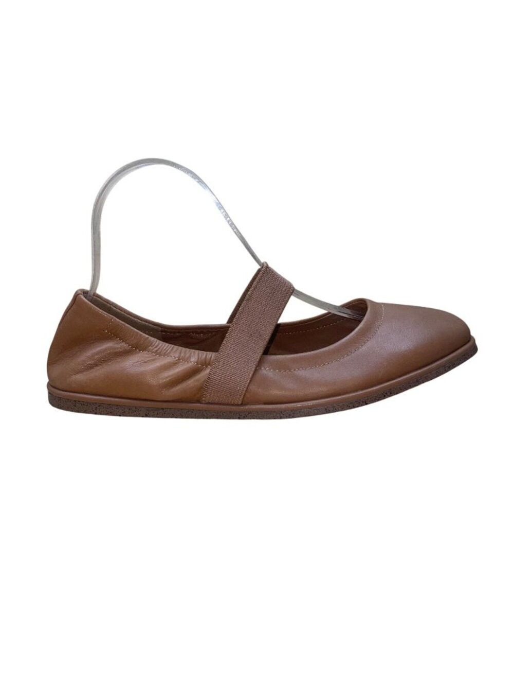 Lucky Brand Women’s Brown Leather Elastic Strap Walnen Ballet Flat Size 8M